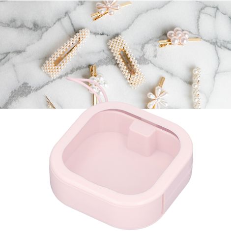 Boîte de rangement portable de bureau créative, organisateur multifonctionnel, boîte à bouton-poussoir, boîte de rangement de poche pour objets divers, rose. (1/5)