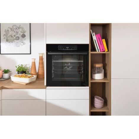 Gorenje 738566 OptiBake BPS 6737 E14BG Horno empotrado / 77 l/pirólisis/aire caliente/ExtraSteam/GentleClose & Open/AirFry/PizzaMode 300°C/PerfectGrill/gratinación/seguridad infantil/negro