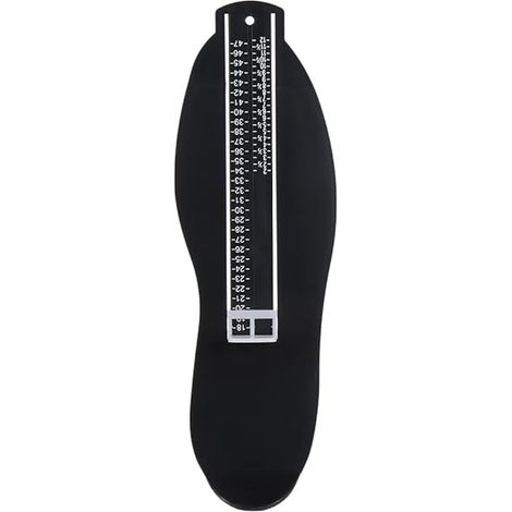 Cinta métrica para medir el tamaño del calzado, utilizada para medir tallas de zapatos (de la 18 a la 47), color negro. (1/5)