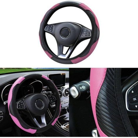 Housse de volant de voiture - Housse de volant en cuir PU respirant et antidérapant - Housse de protection élastique pour volant - C (1/5)