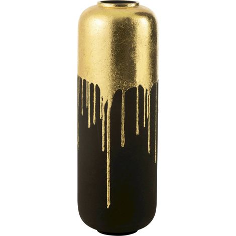 Vase en métal doré noir chic - doré et noir (1/2)