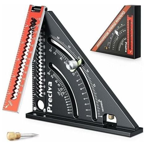 317 mm Aluminium-Kombinationswinkel für Zimmerleute und Schreiner, multifunktionales Klappdreieck, 45/90-Grad-Winkelmesser, Präzisionswerkzeug (Typ 2) (1/5)