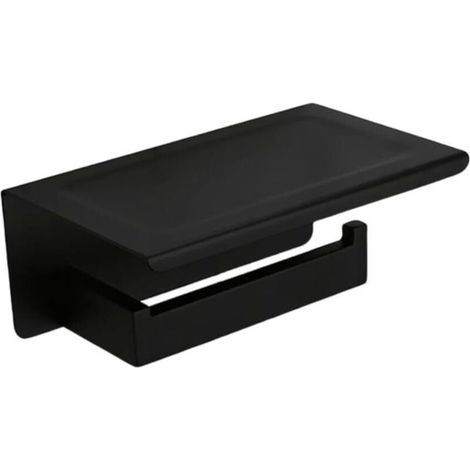 Black stainless steel bathroom accessory set, wall-mounted towel rack, paper towel holder, paper towel holder (1/3)