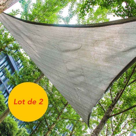 2 Voiles dâ 'Ombrage : 5 X 7 X 7 m Protection Contre le Vent, le Soleil et les Rayons UV 30+ pour Votre Jardin et Balcon (1/5)