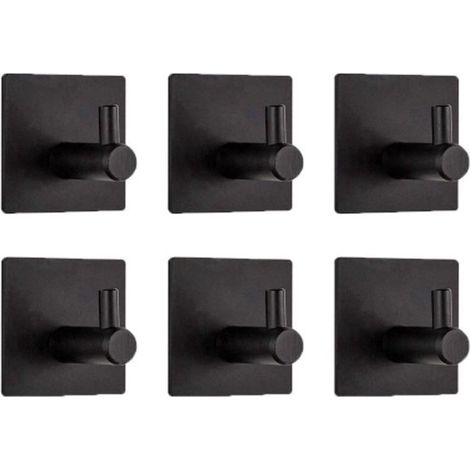 6er-Set Handtuchhaken – Nagelfreie und spurenlose Metallhaken für Bad und Küche – Selbstklebende Edelstahlhaken für Mäntel und Hüte – Bohrfreie Wandmontage