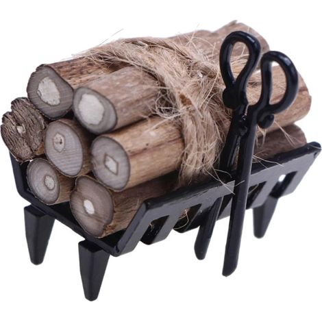 Accessoires de scène miniatures avec pile de bois de chauffage pour C (1/5)
