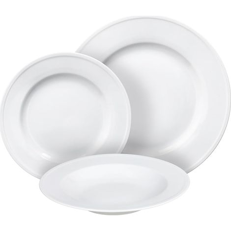 Servizio di Piatti da Tavola in Porcellana Milano Bianco 18 Pezzi Tognana