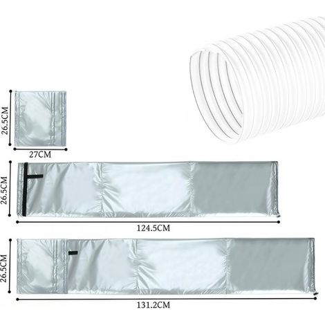 Copertura universale per tubo flessibile del condizionatore,131,226,5 cm,Guaina isolante per tubo di scarico del condizionatore portatile (1/4)