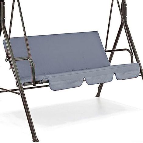 Housse de coussin de rechange pour balancelle de jardin, 150 cm, imperméable, grise, pour balancelle 2 ou 3 places. (1/5)