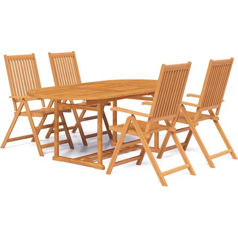 Maison Exclusive - Set da Pranzo da Giardino 5 pz in Legno Massello di Acacia 150-200 cm (1/5)