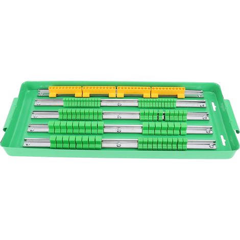 Bandeja de almacenamiento portátil para vasos, riel de aluminio, soporte multifuncional para vasos y puntas con asa. (1/5)