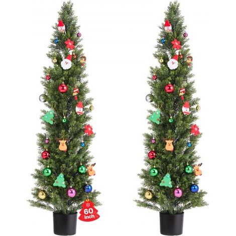 Arbre Topiaire Artificiel Cèdre Lot de 2 Faux Pin 1524 mm Plante (1/5)