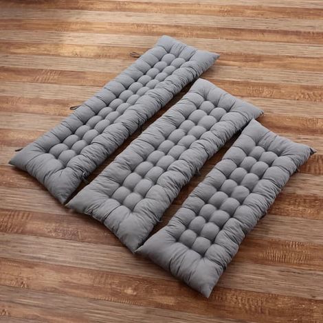 Coussin pour fauteuil, banc long, chaise de jardin, style long - Gris 110x40cm (1/5)