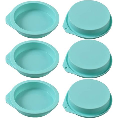 6 Moule, Diamètre 12cm, Silicone Antiadhésif, Hauteur 2.3cm, Cuisson Four Micro-ondes