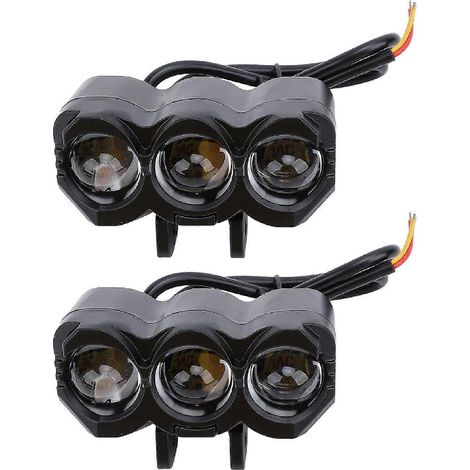 2 Stück Motorrad-LED-Scheinwerfer, 1200 lm, 62 W, 3 Linsen, zweifarbig, Fern- und Abblendlicht, Zusatzscheinwerfer, Nebelscheinwerfer
