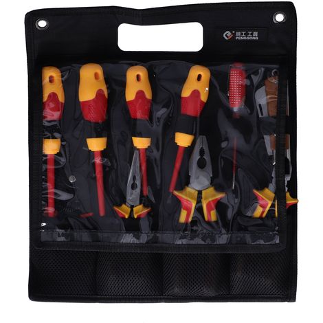 Ensemble de 10 outils d'électricien isolés avec tournevis cruciforme à fente (1/5)