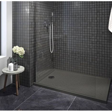 CAREA - Receveur CAPRI Grip 120x80 - Gris (1/4)