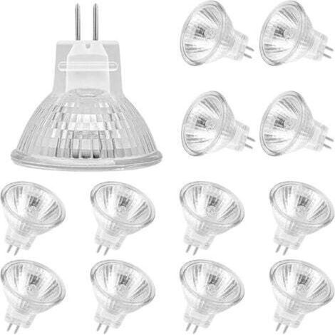 Ampoules Halogènes MR11(Pack de 12),Lampe Halogène GU4 12V 20W, Ampoule Mr11 GU4, 2 Broches Ampoule Halogene 2700K Blanc Chaud
