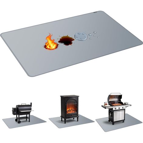 1 Tapis De Protection Double Face Ignifuge 165x122cm Résistant Chaleur 2000°C Imperméable Pour Terrasse Et Patio (1/5)