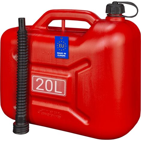 Benzinkanister 20 Liter, Kanister 20 L, Rot, robust auslaufsicher, Benzin Diesel (1/5)