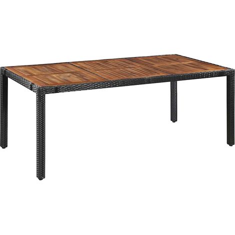 Maison Exclusive - 9-tlg. Garten-Essgruppe Poly Rattan Akazie Mas (1/5)