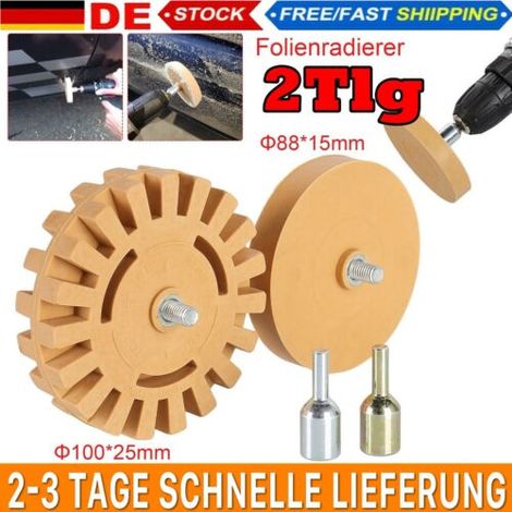 Gomme Rotative Pour Retrait Adhésif - Disque De Retrait Ø88 mm Et Ø100 mm - Pour Automobile Moto Carrosserie - Lot De 2 (1/5)
