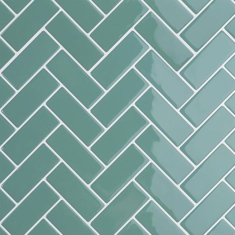 Carrelage Adhesif Mural Vert Menthe 3d Credence Adhesive pour Cuisine en Épi Credence Adhesive Autocollant Carreaux Adhesif Salle de Bain pour Escalier Buanderie 4 Pièces 30.5cm x 30.5cm (1/5)
