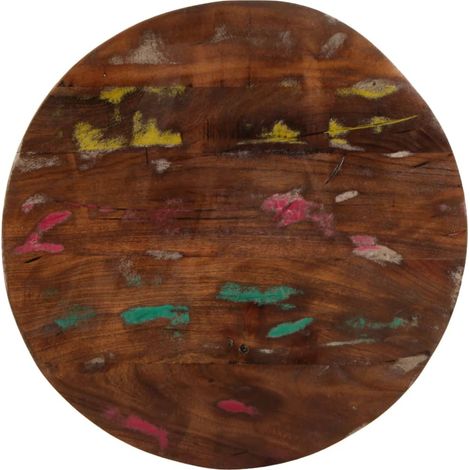 Tischplatte Ø 50x3,8 cm Rund Altholz Massiv