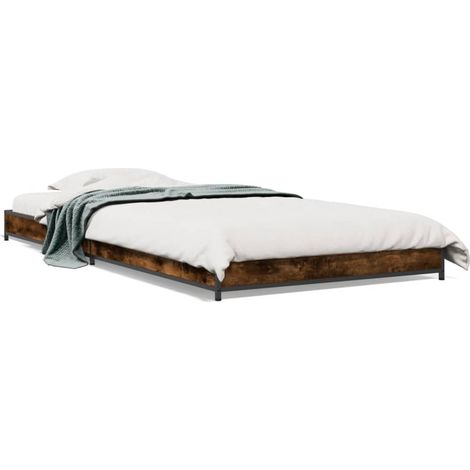 Maison Exclusive - Estructura cama madera ingeniería metal roble