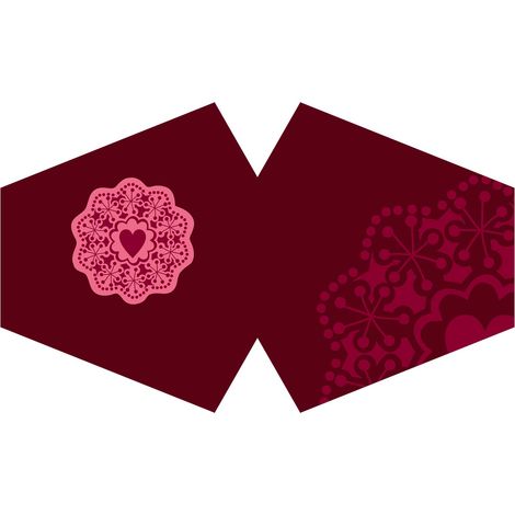 Couvre-visage mode réutilisable - Coeur de Mandala Rouge (Adulte)- Vendu par 1 (1/3)