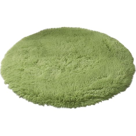 Tapis Ronde - Fibres Longues - Pour Salon Chambre À Coucher Canapé Sol - 120 cm - Laine Mélangée Soie - 1 Pièce (1/2)