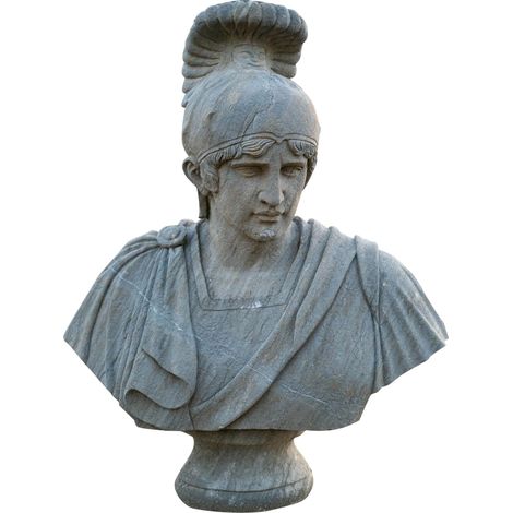 Busto raffigurante un soldato in pietra