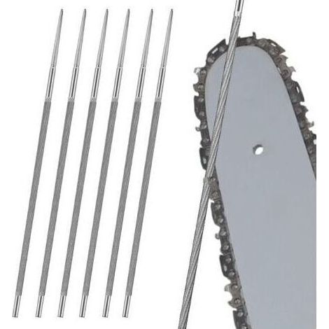 Limes rondes, 6 pcs 5.2mm Limes d'affûtage pour tronçonneuse affute chaine tronconneuse,Pour Affûter les dents de Tronçonneuse pour Agrandir les Ouvertures rondes (1/5)