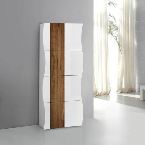 Scarpiera linea Mia 4 ante con serigrafia wood (1/4)