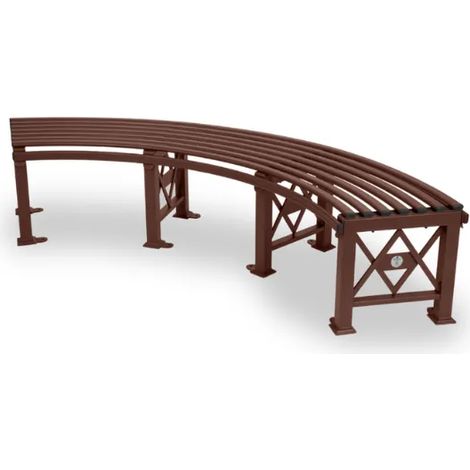 Panca Deimos dritta curva Giochipark acciaio zincato verniciato cm 150x49x47h - Corten - Curvo