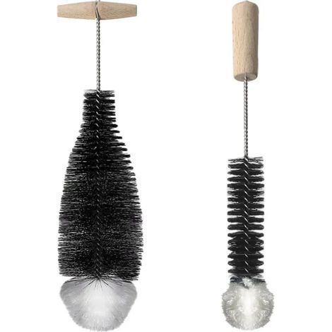 Lot de 2 goupillons noirs pour bouteilles SodaStream : brosse longue et fine pour le nettoyage des bouteilles Dimensions : 33 × 23,5 × 9 cm / 33 × 13 × 3 cm-AquaForge (1/4)