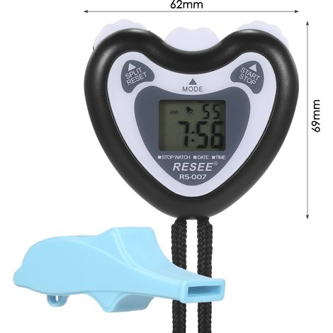 Chronomètre numérique avec sifflet et alarme, idéal pour les courses de marathon, les entraîneurs et les arbitres. (1/2)