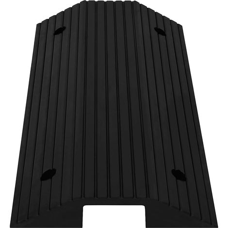 Rampe de seuil d'accès pour scooter et déambulateur en caoutchouc antidérapant Noir 80 x 40 x 8 cm (1/5)