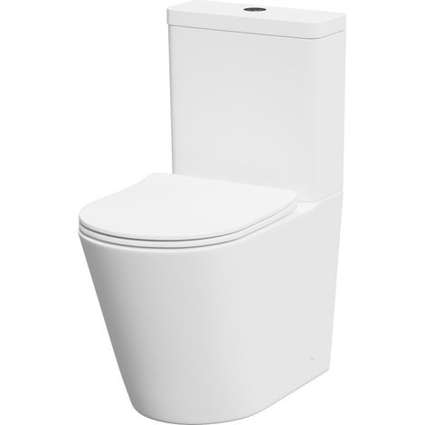 Colore Matt White Closed Coupled Toilet with Soft Close Toilet Seat (1/5)