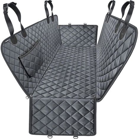 Pet Car Seat Cover Waterproof Non-Slip Pet Carrier 147 x 137 cm Black