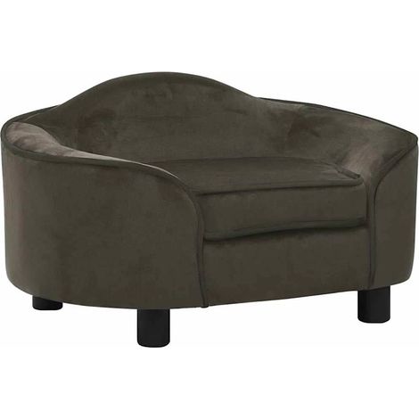 Canapé pour chien-Sofa animaux de compagnie Gris foncé 67x47x36 cm Peluche (1/5)