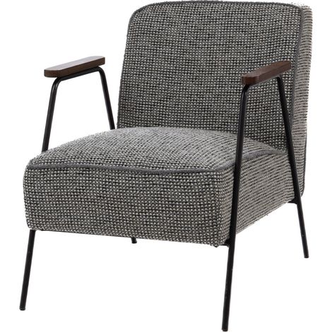 Amadeus - Fauteuil en tissu chiné gris Huggy (1/4)