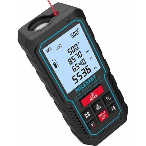 Telemetre Laser 40M, Metre Laser avec Niveau Électronique Amélioré, Précision +/- 2 mm, Mesure de Distance Longueur/Hauteur/Surface, 2''LCD Rétroéclairage, Fonction Muet, Batterie Incluse (1/5)