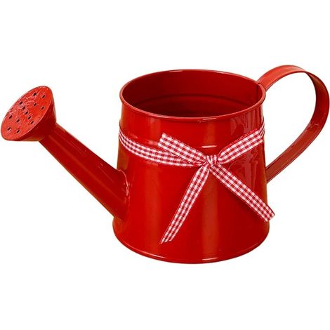 Arrosoir en fer-blanc de 1 L, bec long, rouge, pour plantes d'intérieur et d'extérieur (1/5)