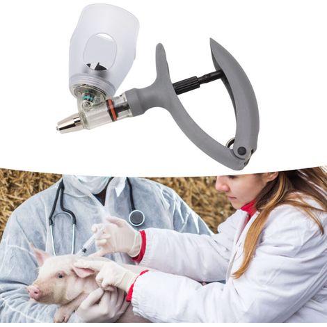 Pistolet à Injection Vétérinaire Automatique Continu pour Bovins Porcs Caprins avec Dose Adaptable de 0.5 à 5ml avec ABS et Métal Inoxydable (1/5)
