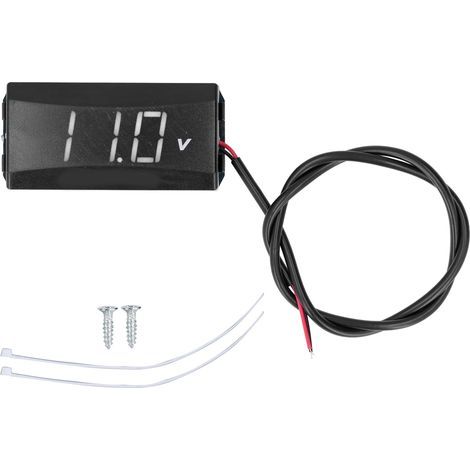 Testeur de tension à affichage numérique LED, universel, pour voiture, moto, véhicule électrique, 12V-80V, blanc (1/5)