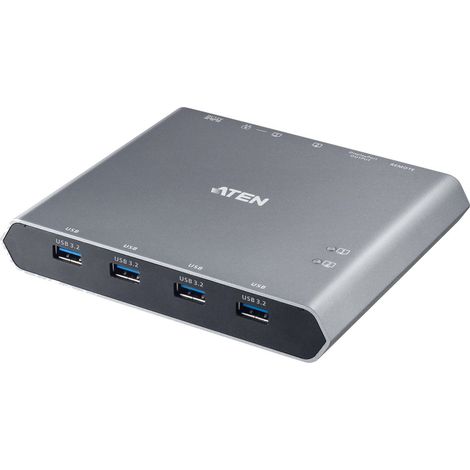 Aten Conmutador Kvm 4k Displayport Usb-c De 2 Puertos Con Paso De Corriente