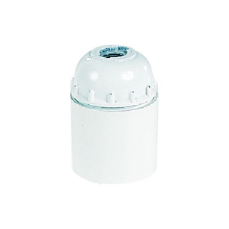 Douille E27 plastique lisse blanche M10