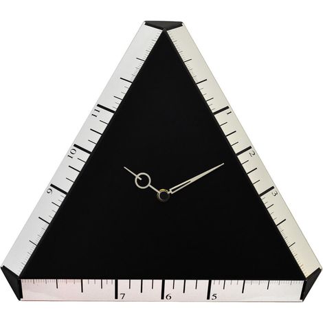 Orologio da Parete Triangolare 38X38Cm Pirondini Italia Pitagora Nero