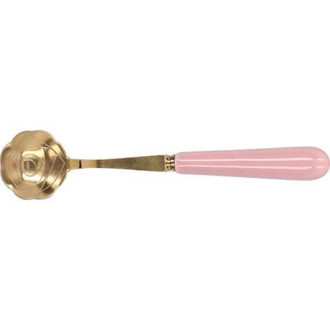 Cuillère à café en forme de fleur, inox, manche rose, pour dessert, glace et boissons, couvert de table (1/5)